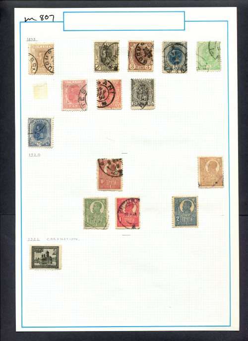 Romania - 15 Stamps Mounted (Hinged) On Old Album Page