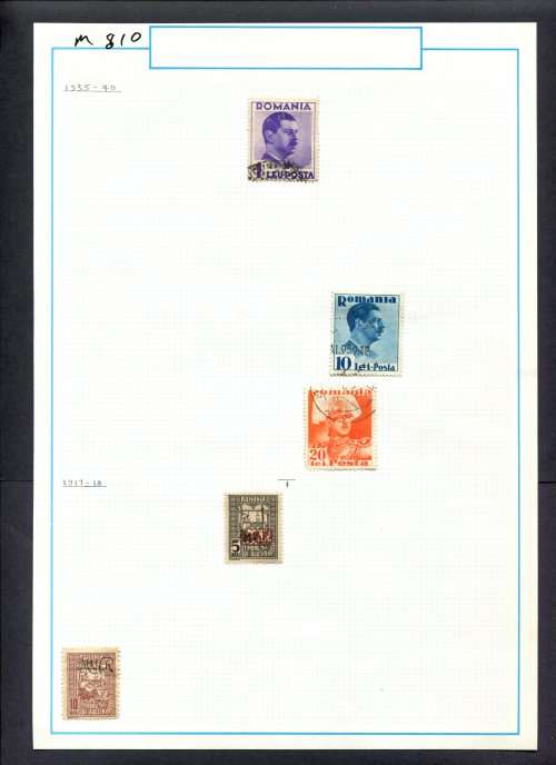 Romania - 5 Stamps Mounted (Hinged) On Old Album Page