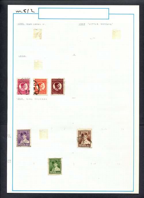 Romania - 6 Stamps Mounted (Hinged) On Old Album Page