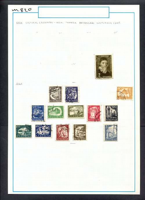 Romania - 14 Stamps Mounted (Hinged) On Old Album Page
