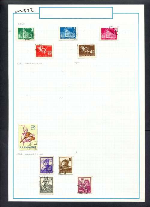 Romania - 10 Stamps Mounted (Hinged) On Old Album Page