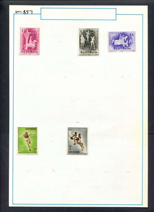 San Marino - 5 Stamps Mounted (Hinged) On Old Album Page