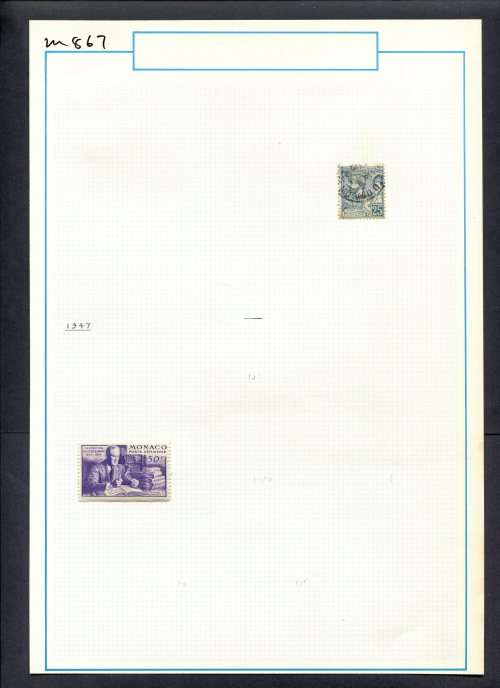 Monaco - 2 Stamps Mounted (Hinged) On Old Album Page