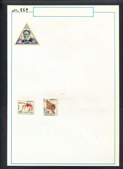 Monaco - 3 Stamps Mounted (Hinged) On Old Album Page