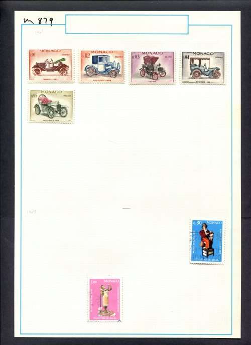 Monaco - 7 Stamps Mounted (Hinged) On Old Album Page