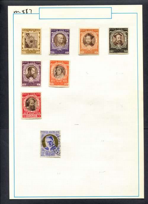 Vatican - 8 Stamps Mounted (Hinged) On Old Album Page