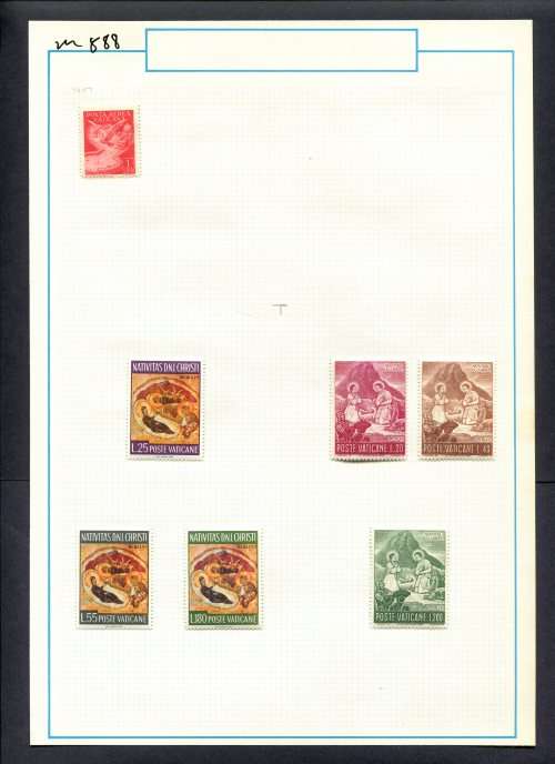 Vatican - 7 Stamps Mounted (Hinged) On Old Album Page