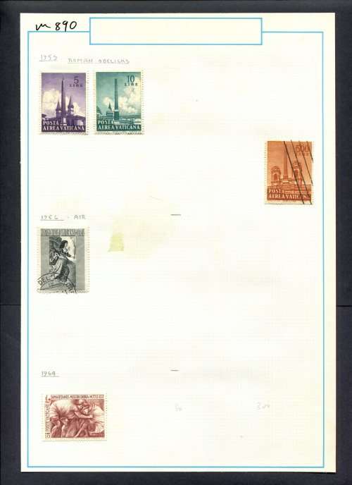 Vatican - 5 Stamps Mounted (Hinged) On Old Album Page