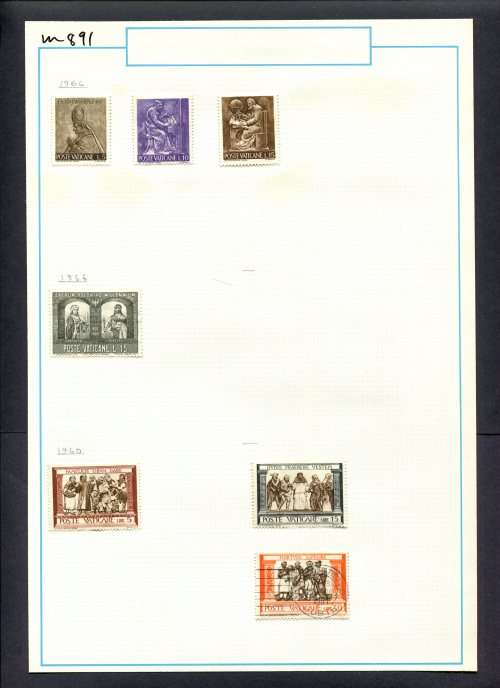 Vatican - 7 Stamps Mounted (Hinged) On Old Album Page