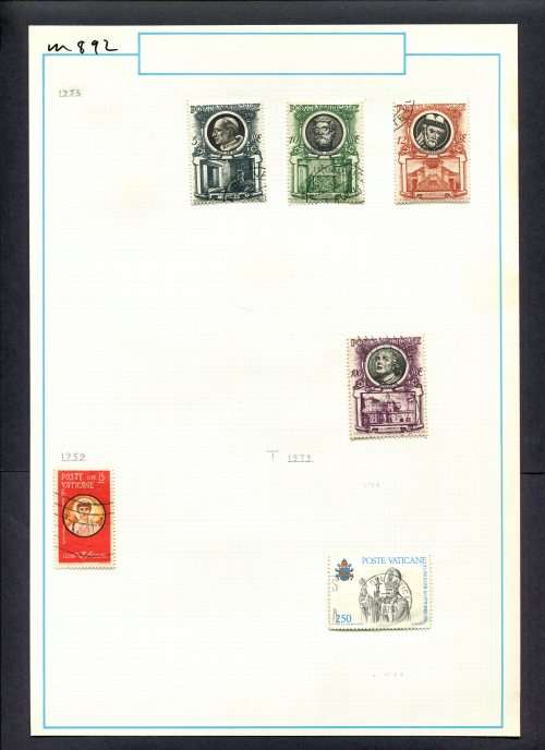 Vatican - 6 Stamps Mounted (Hinged) On Old Album Page