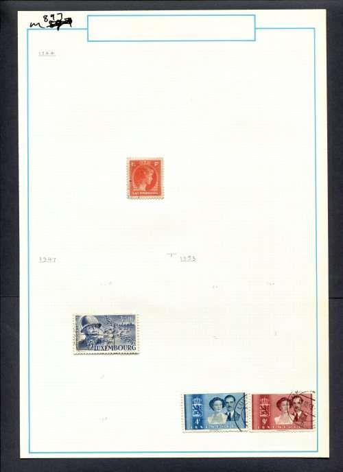 Luxembourg - 4 Stamps Mounted (Hinged) On Old Album Page