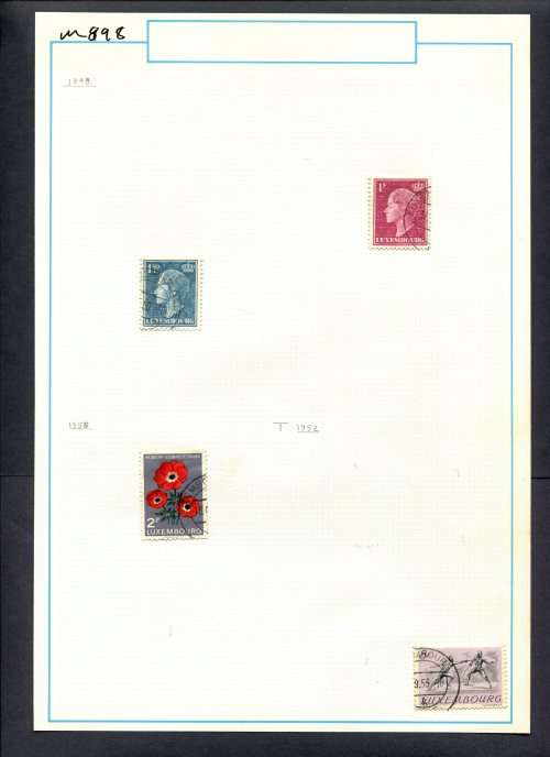 Luxembourg - 4 Stamps Mounted (Hinged) On Old Album Page