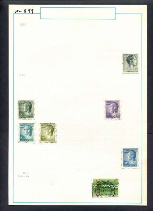 Luxembourg - 7 Stamps Mounted (Hinged) On Old Album Page