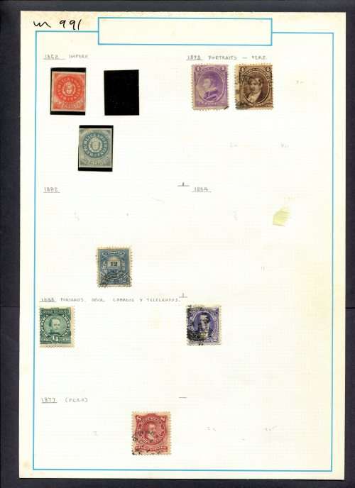 Argentina - 8 Stamps Mounted (Hinged) On Old Album Page