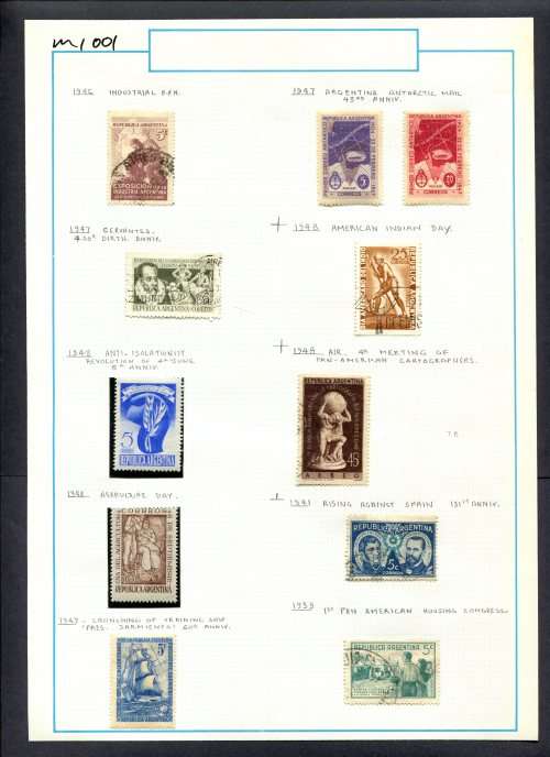 Argentina - 11 Stamps Mounted (Hinged) On Old Album Page