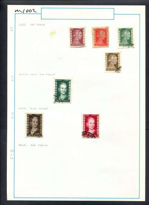 Argentina - 7 Stamps Mounted (Hinged) On Old Album Page
