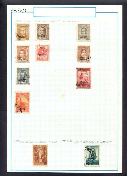 Argentina - 11 Stamps Mounted On Old Album Page