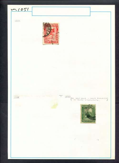 Peru - 2 Stamps Mounted (Hinged) On Old Album Page