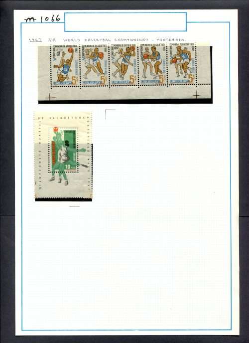 Uruguay - 6 Stamps Mounted (Hinged) On Old Album Page