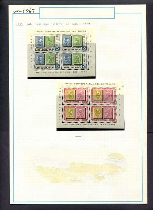 Uruguay - 2 Miniature Sheets Mounted (Hinged) On Old Album Page