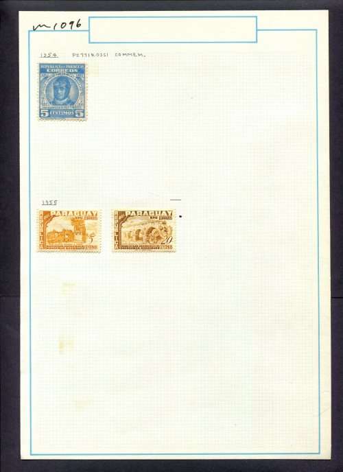 Paraguay - 3 Stamps Mounted (Hinged) On Old Album Page
