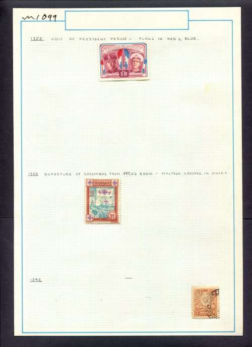 Paraguay - 3 Stamps Mounted (Hinged) On Old Album Page