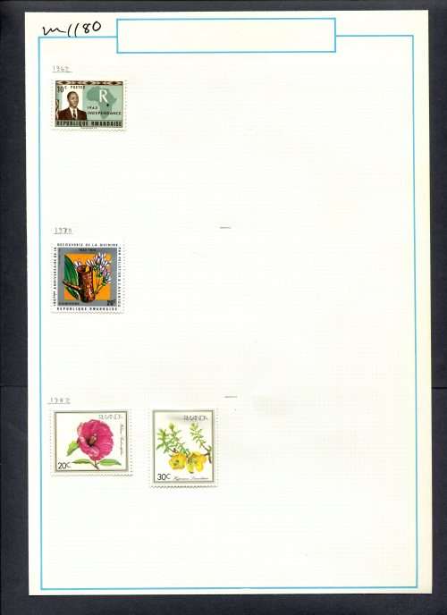 Rwanda - 4 Stamps Mounted On Old Album Page