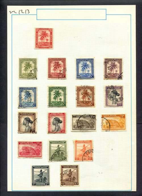 Belgium Congo - 18 Stamps Mounted On Old Album Page