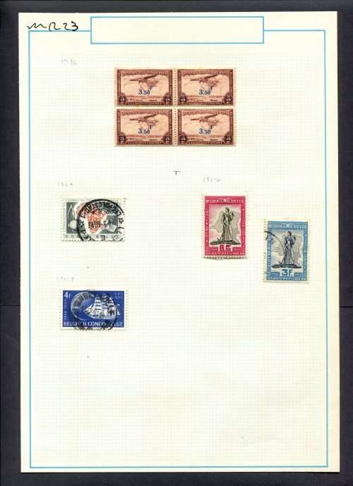Belgium Congo - 8 Stamps Mounted On Old Album Page