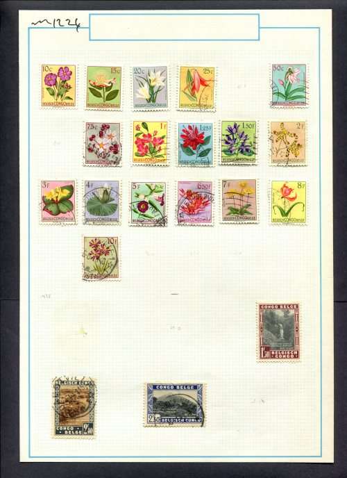 Belgium Congo - 20 Stamps Mounted On Old Album Page