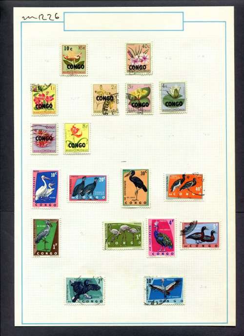 Congo - 18 Stamps Mounted On Old Album Page