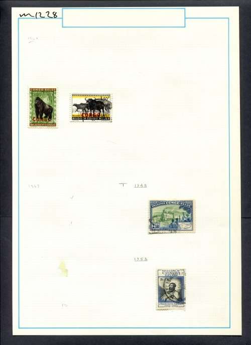 Congo - 4 Stamps Mounted On Old Album Page