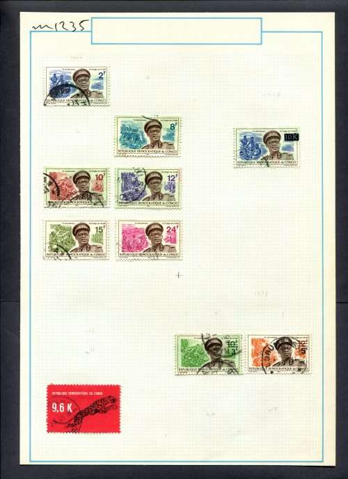 Congo - 10 Stamps Mounted On Old Album Page