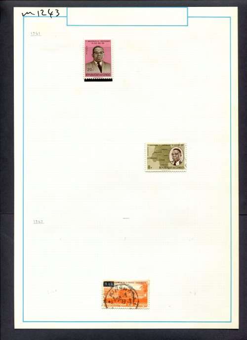 Congo - 3 Stamps Mounted On Old Album Page