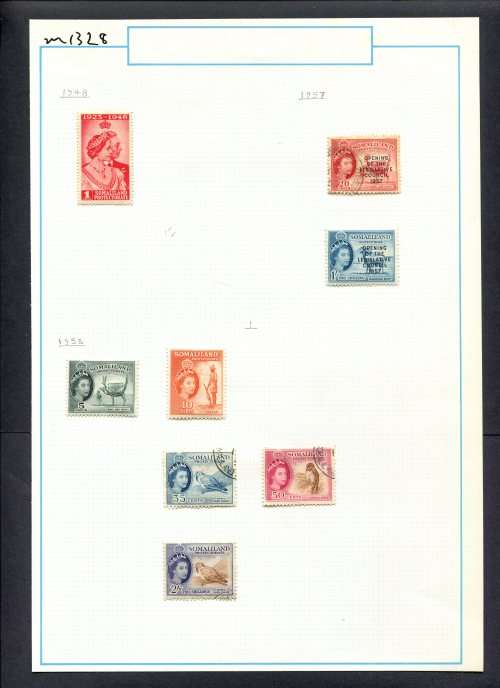 Somalia (British) - 8 Stamps Mounted On Old Album Page