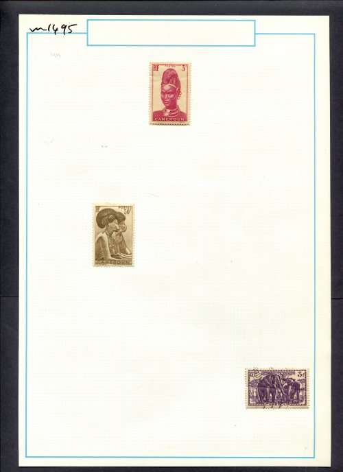 Cameroon - 3 Stamps  Mounted (Hinged) On Old Album Page
