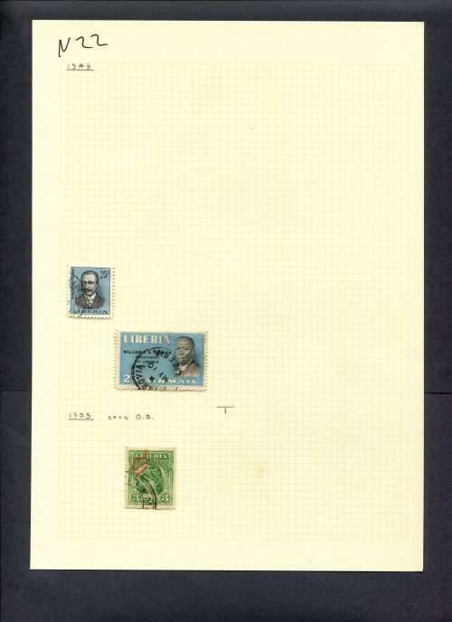 Liberia - 3 Stamps Mounted (Hinged) On Old Album Page