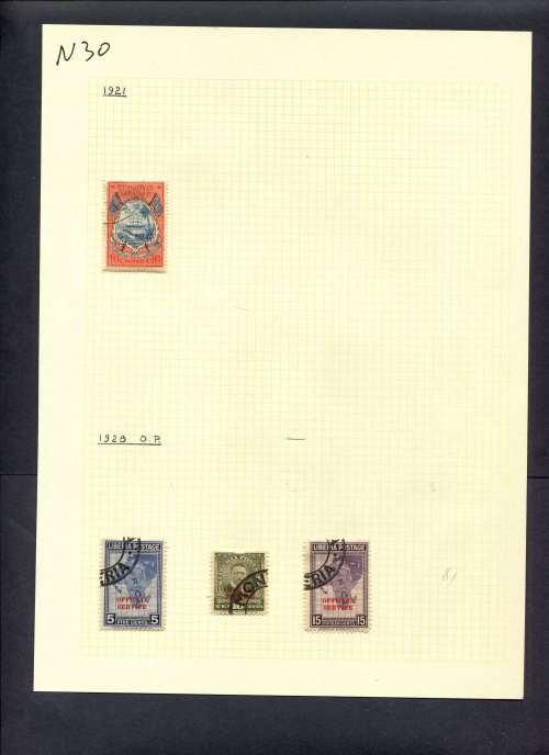 Liberia - 4 Stamps Mounted (Hinged) On Old Album Page