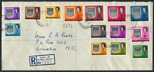 Northern Rhodesia - 1963 Full Set On Cover