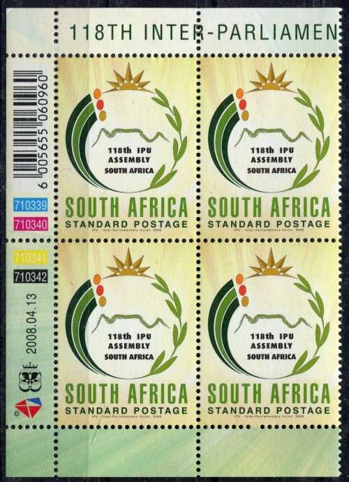 RSA - Control Block of 4 - 2008 - MNH
