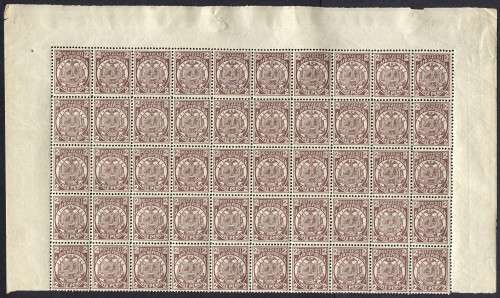 Transvaal - Part Sheet of 50 - 1885 - MM