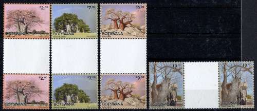 Botswana - Baobabs In Botswana - Set of 4 Gutters Pairs - 2022 - MNH
