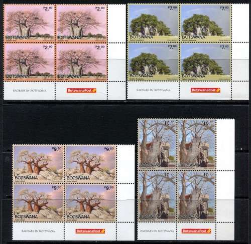 Botswana - Baobabs In Botswana - Set of 4 Blocks of 4 - 2022 - MNH