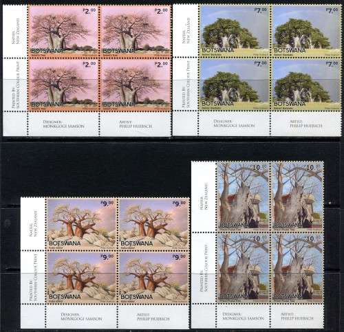 Botswana - Baobabs In Botswana - Set of 4 Blocks of 4 - 2022 - MNH