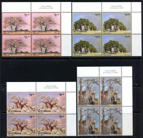 Botswana - Baobabs In Botswana - Set of 4 Blocks of 4 - 2022 - MNH