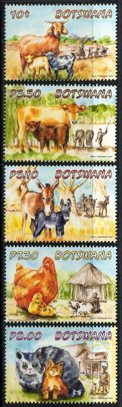 Botswana - Domestic Animals - Set of 5  - 2014 - MNH
