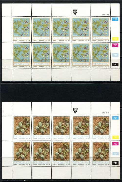 Venda - Set of 4 Full Sheets of 10 - 1987 - MNH - Some Very Light Toning