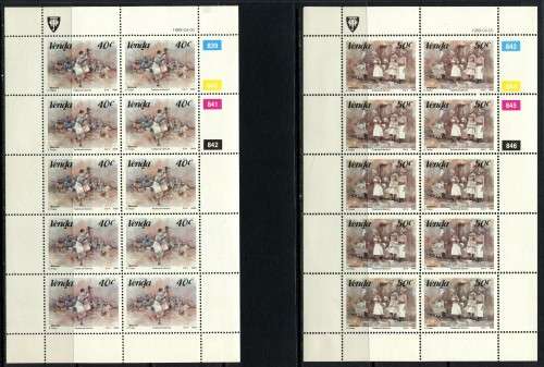 Venda - Set of 4 Full Sheets of 10 - 1989 - MNH - Some Very Light Toning