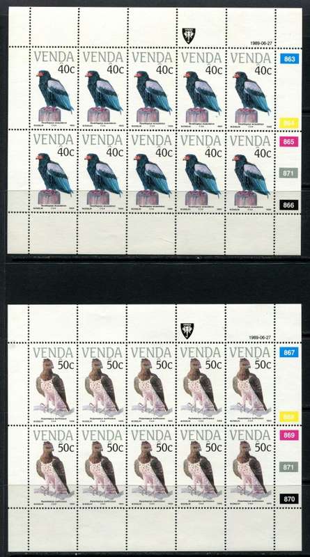 Venda - Birds - Set of 4 Full Sheets of 10 - 1989 - MNH - Some Very Light Toning