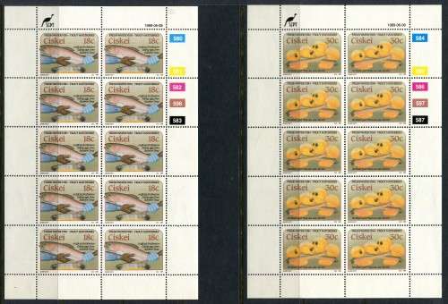 Ciskei - Set of 4 Full Sheets of 10 - 1989 - MNH - Some Very Light Toning